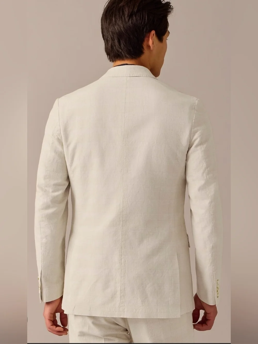 J.Crew Cream Irish Cotton-Linen Blend Ludlow Unstructured Suit Jacket  Size 42R